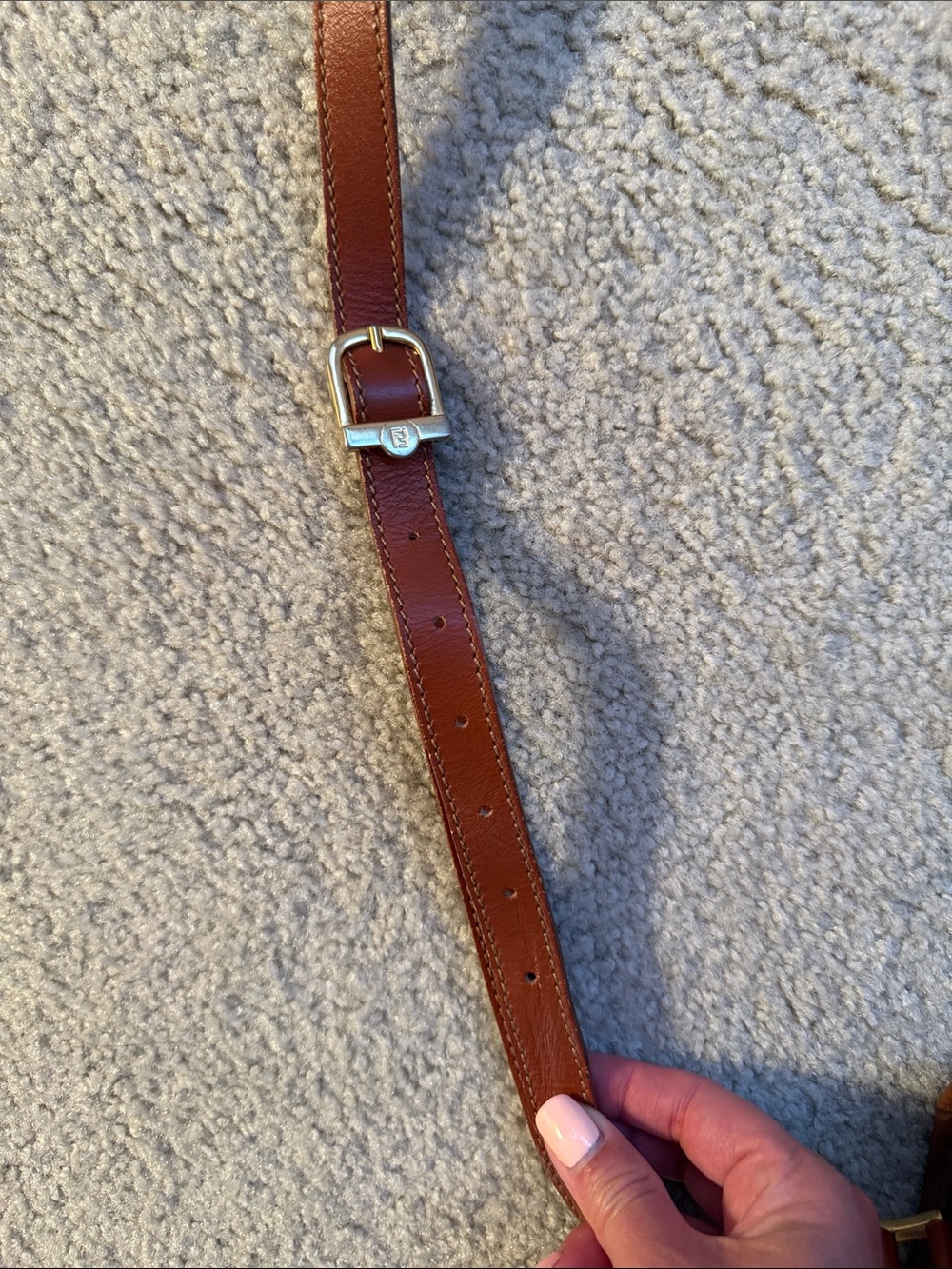 Authentic Vintage Fendi Pequin Stripe Crossbody Saddle Bag Brown Leather Italy - Picture 10 of 10